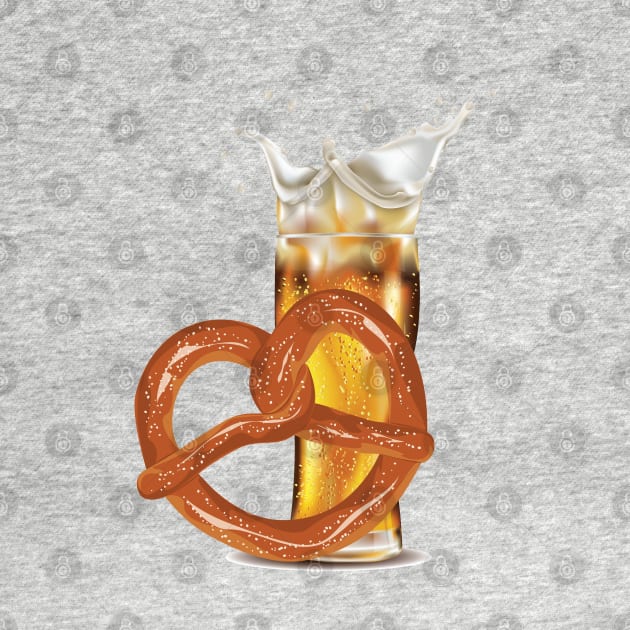 Pretzel with Beer by AnnArtshock